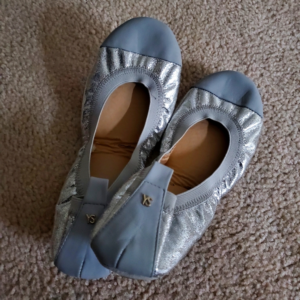 Ballet Flats Silver Platinum